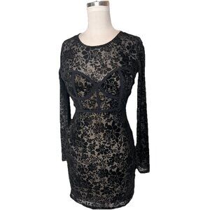 Lulu’s Long  Sleeve Black Dress Women’s Size Medium